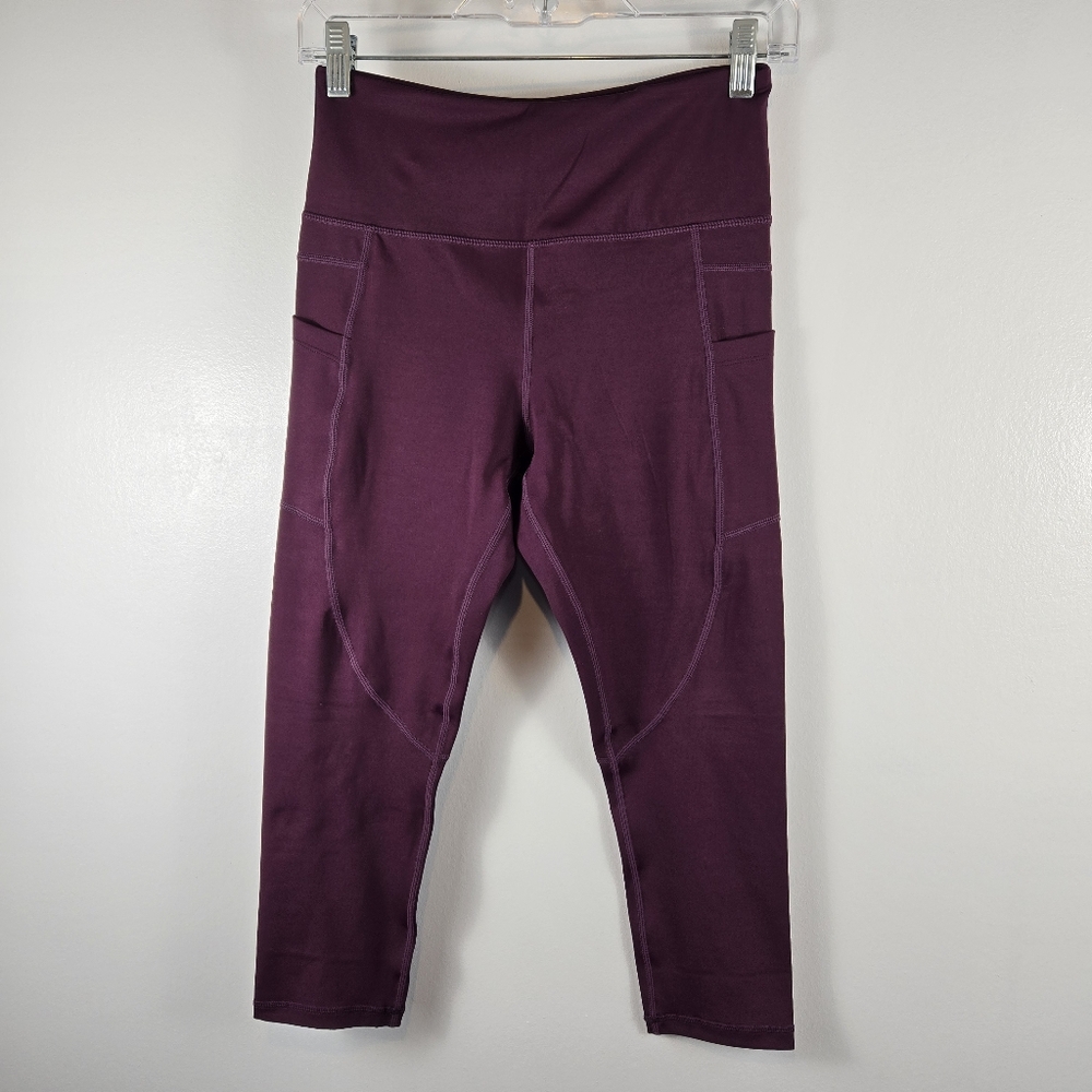 Zyia Active Purple Cropped Athletic Yoga Workout Exercise Leggings Size 6-8